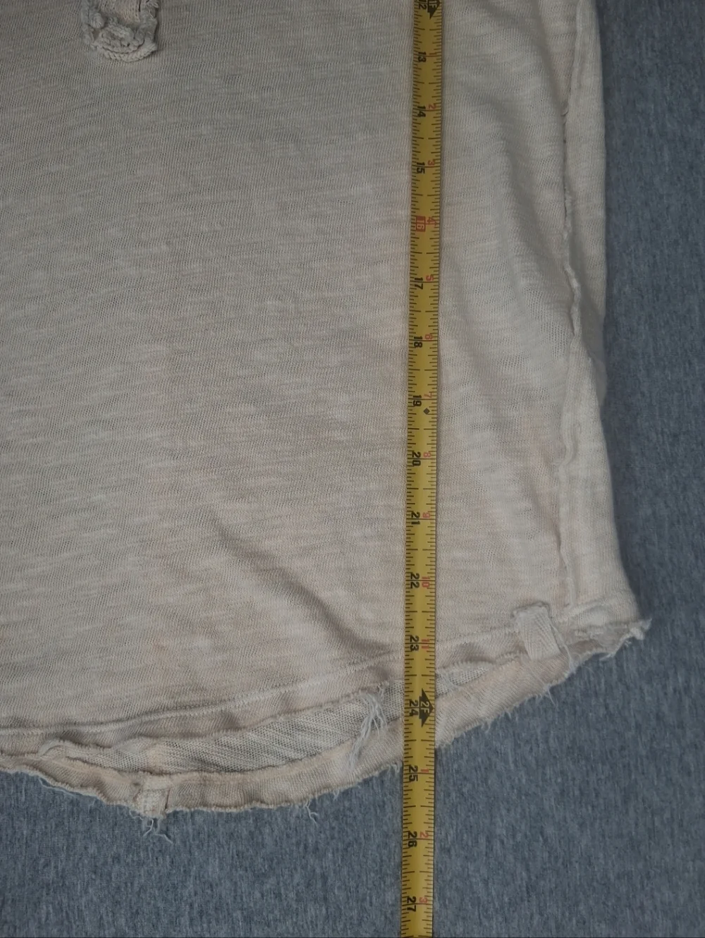 We The Free Free People Phoebe Long Sleeve Henley Shirt Top Tan Beige Cotton M